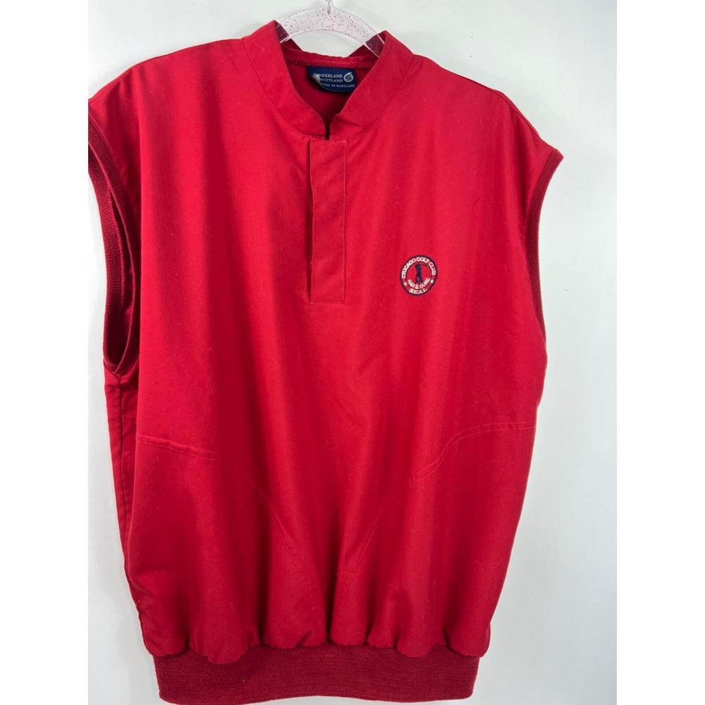 Rare SUNDERLAND of Scotland x CHICAGO GOLF Vest Men's Red Sz M Made in‎ USA